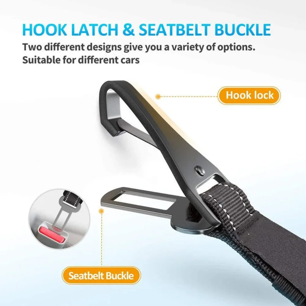 The Bungee Style Seat Belt for Your Dog ONE Bungee & ONE Straight Buckle